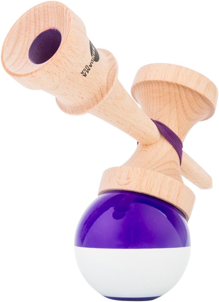 けん玉 KENDAMAUSA Kaizen Kendama ジェット シェイプ ハーフスプリット 改善 けん玉 Half Split JET Shape (パープルホワイト)