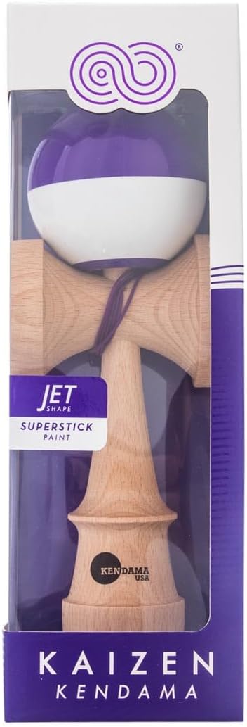 けん玉 KENDAMAUSA Kaizen Kendama ジェット シェイプ ハーフスプリット 改善 けん玉 Half Split JET Shape (パープルホワイト)