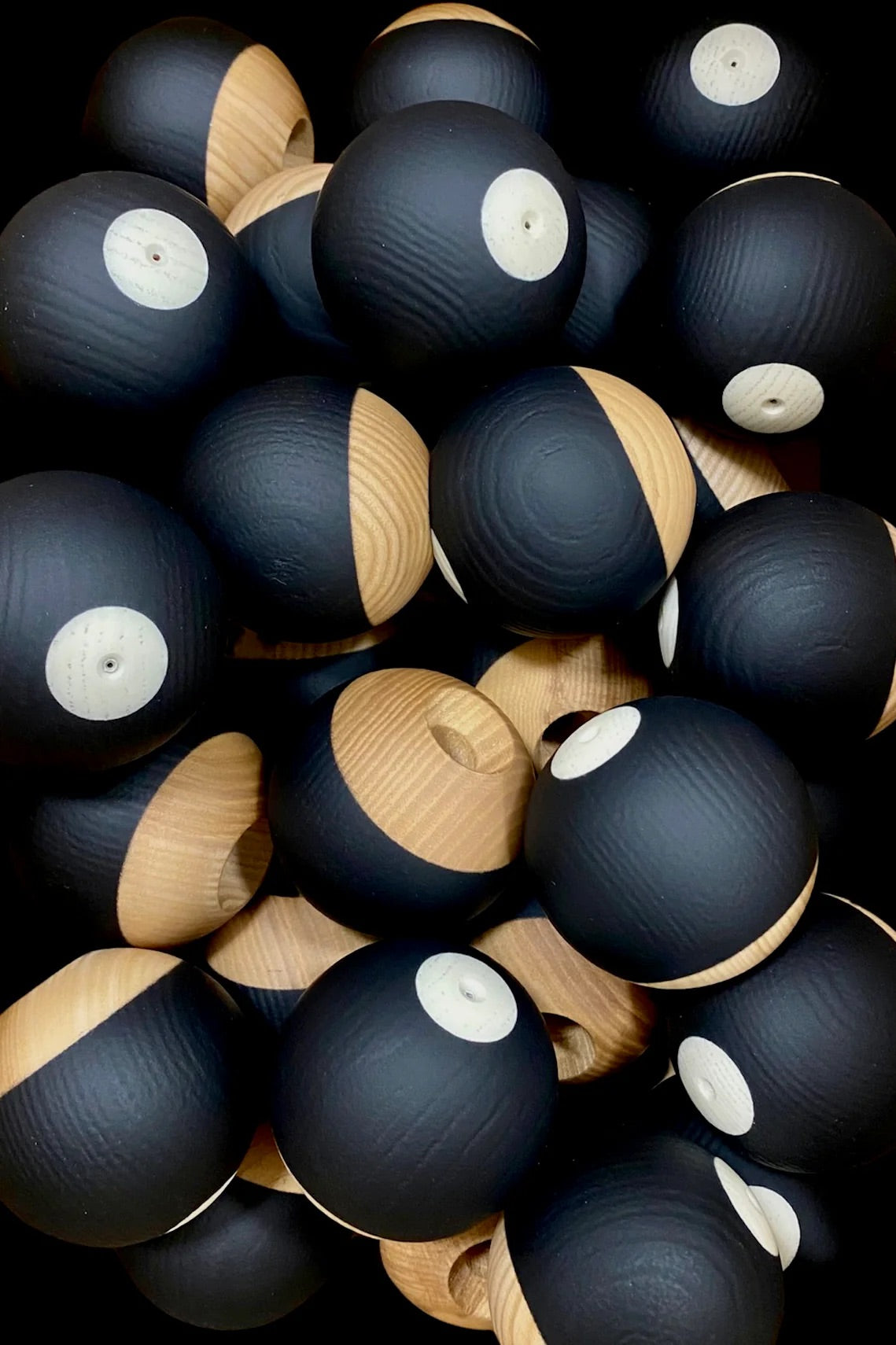 Okendama NEO Tama Only - Crafted European wood Ash Black Jet 玉のみ