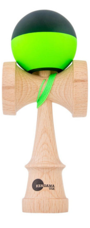 KENDAMA USA Kaizen Kendama ジェット シェイプ ハーフスプリット ブラック/グリーン
