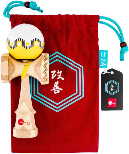 けん玉 KENDAMAUSA Kaizen Kendama ジェット シェイプ オリガミ origami 改善 けん玉 Kaizen Origami Jet Shape (ホワイトイエロー)