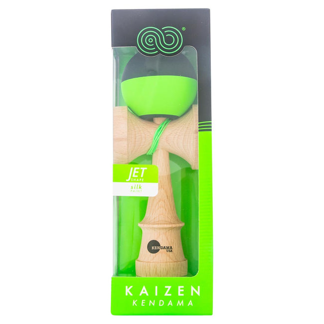 KENDAMA USA Kaizen Kendama ジェット シェイプ ハーフスプリット ブラック/グリーン