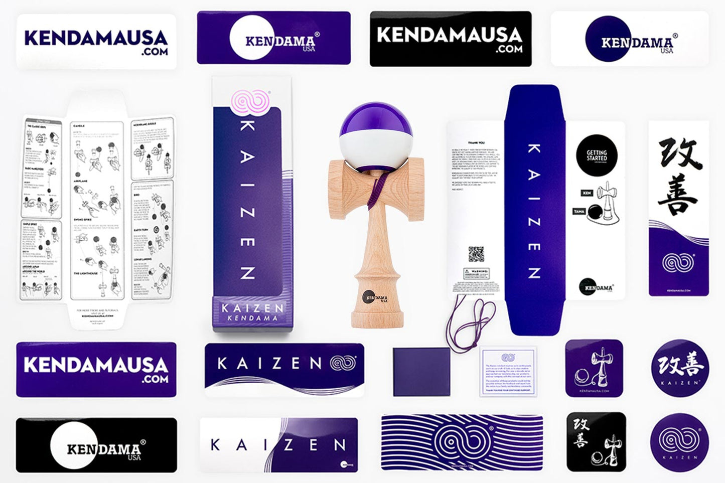 KENDAMA USA Kaizen Kendama Jet Shape Half Split Purple