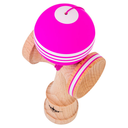 KENDAMA USA Kaizen Kendama Jet Shape Triple Stripe Pink/White