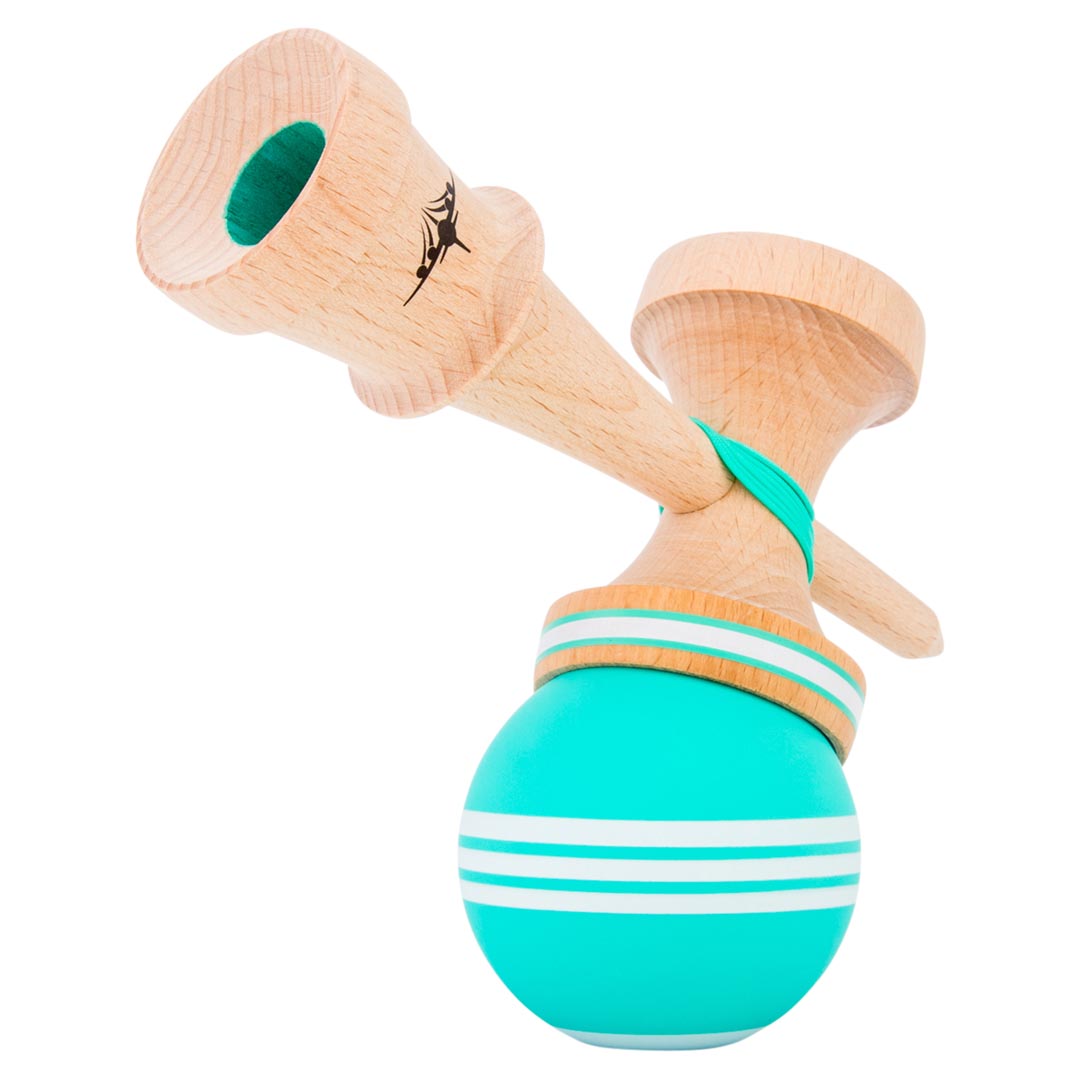 KENDAMA USA Kaizen Kendama ジェット シェイプ トリプル ストライプ ティール/ホワイト