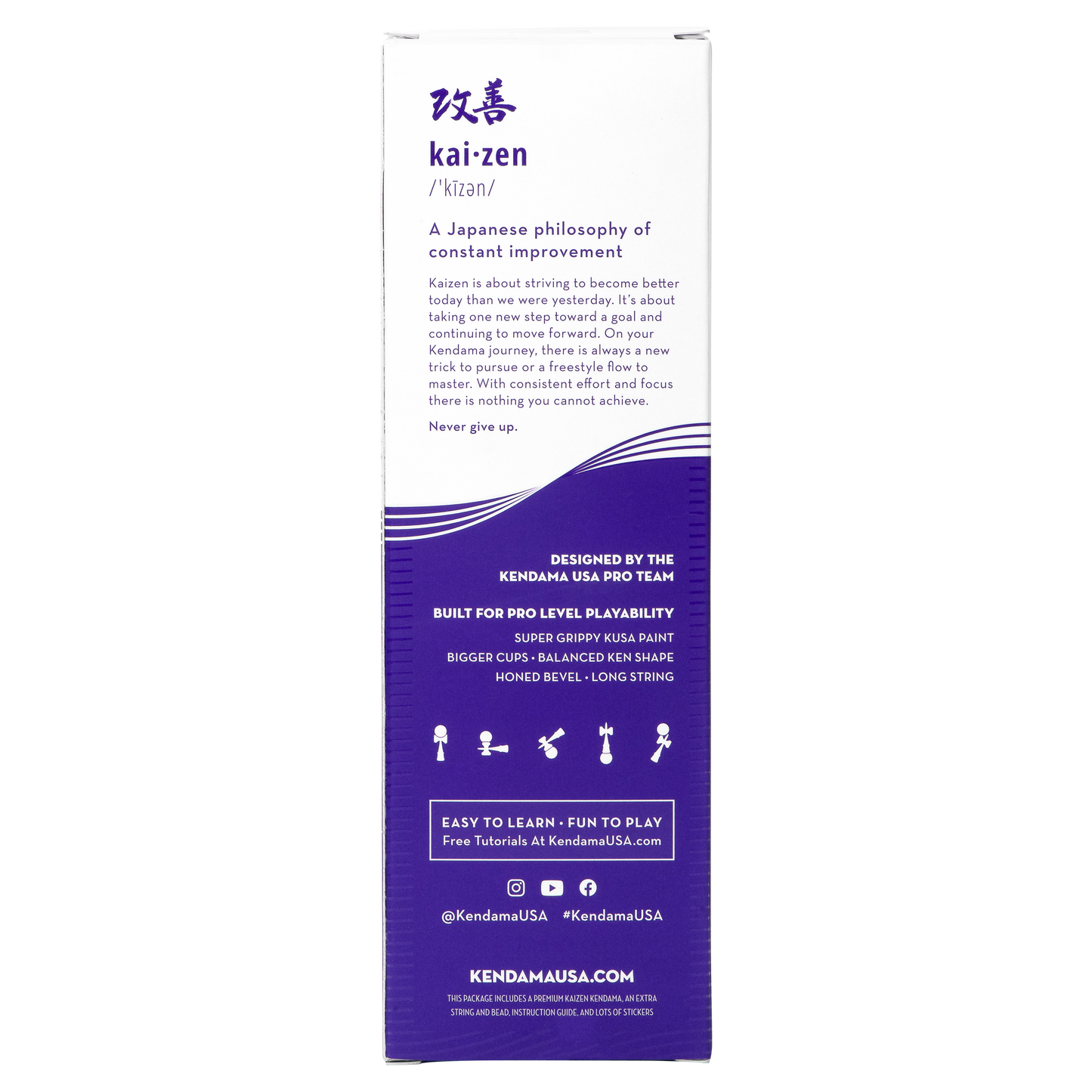 KENDAMA USA Kaizen Kendama Jet Shape Half Split Purple
