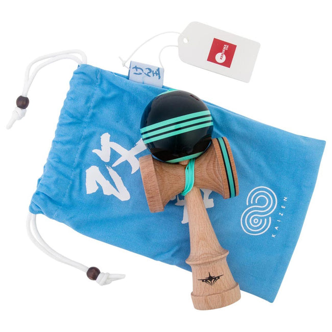 KENDAMA USA Kaizen Kendama ジェット シェイプ トリプルストライプ ブラック/ミント