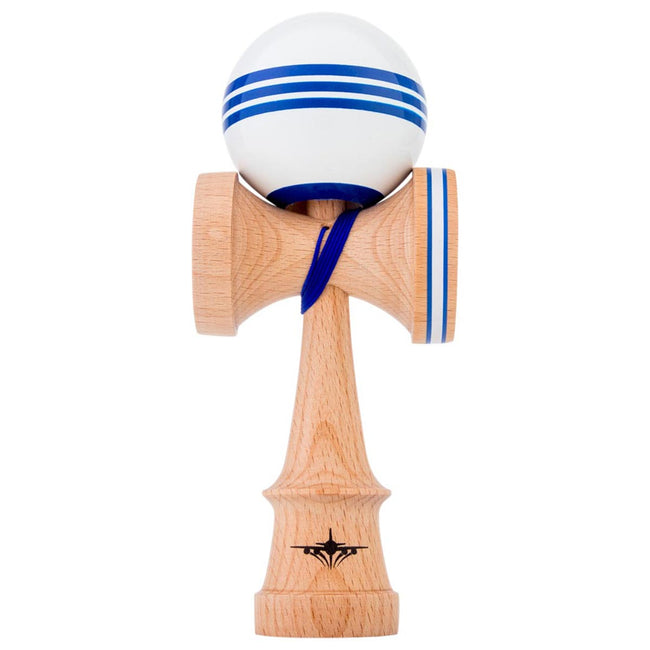 KENDAMA USA Kaizen Kendama Jet Shape Triple Stripe White/Blue