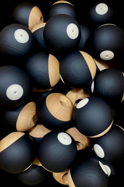 Okendama NEO Tama Only - Crafted European wood  Ash Black Jet 玉のみ